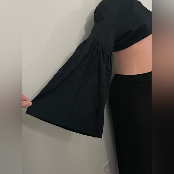 Handmade‎ in Italy Cropped Long Bell Sleeve Blouse Macri Size Small / Medium - Picture 5 of 8